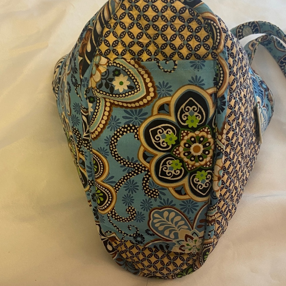 Vera Bradley Blue and Brown Floral Shoulder Bag - Picture 11 of 11